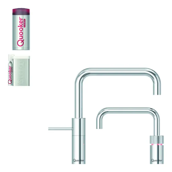 Quooker TWINTAPS Nordic Square + Combi+ & Cube