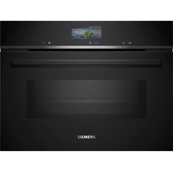Siemens iQ700 compacte oven 45 cm met magnetron en ecoClean, zwart