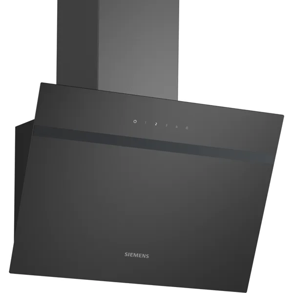 Siemens iQ100 schuine wandschouwkap 60 cm, zwart glas