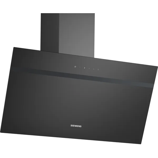 Siemens iQ100 schuine wandschouwkap 80 cm, zwart glas