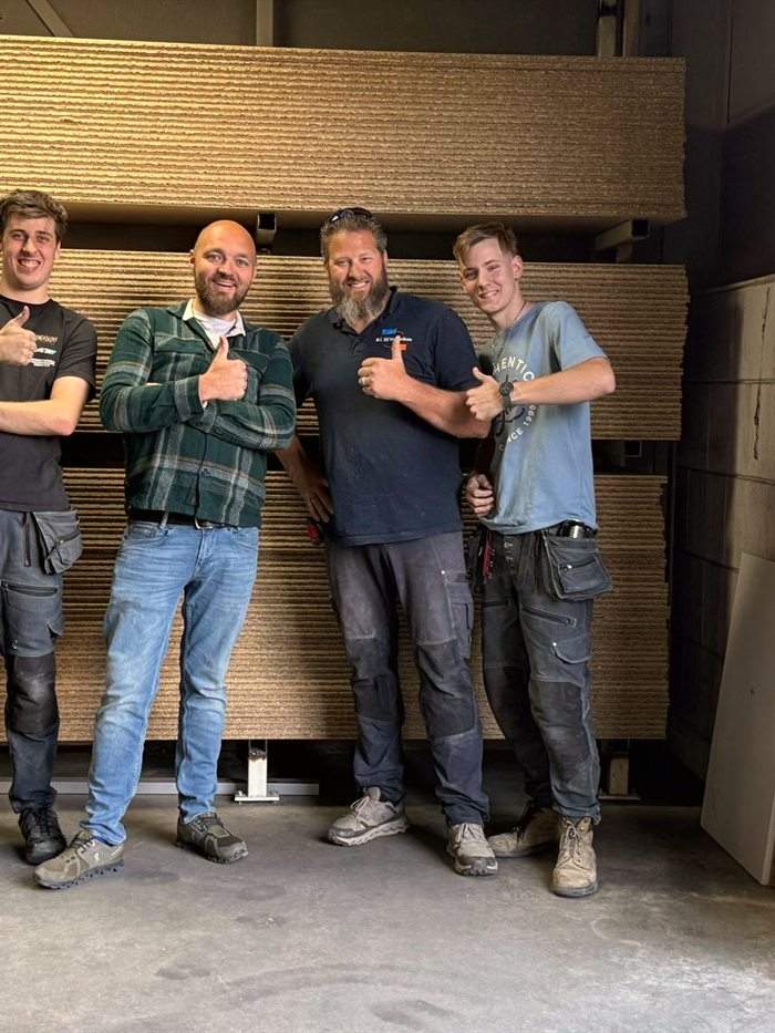 Our installation team in the workshop